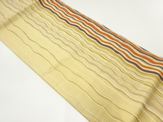 JAPANESE FUKURO OBI / WOVEN WAVY STRIPE
